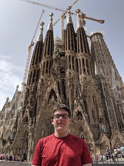 It's amazing to visit places you've wanted to for years. Here I am by Sagrada Familia in Barcelona, Spain.